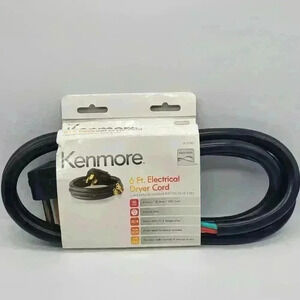 Kenmore 57001 6ft Electrical Dryer Cord 30Amp 4 Wire 4 Prong 10/4 GA Heavy Duty